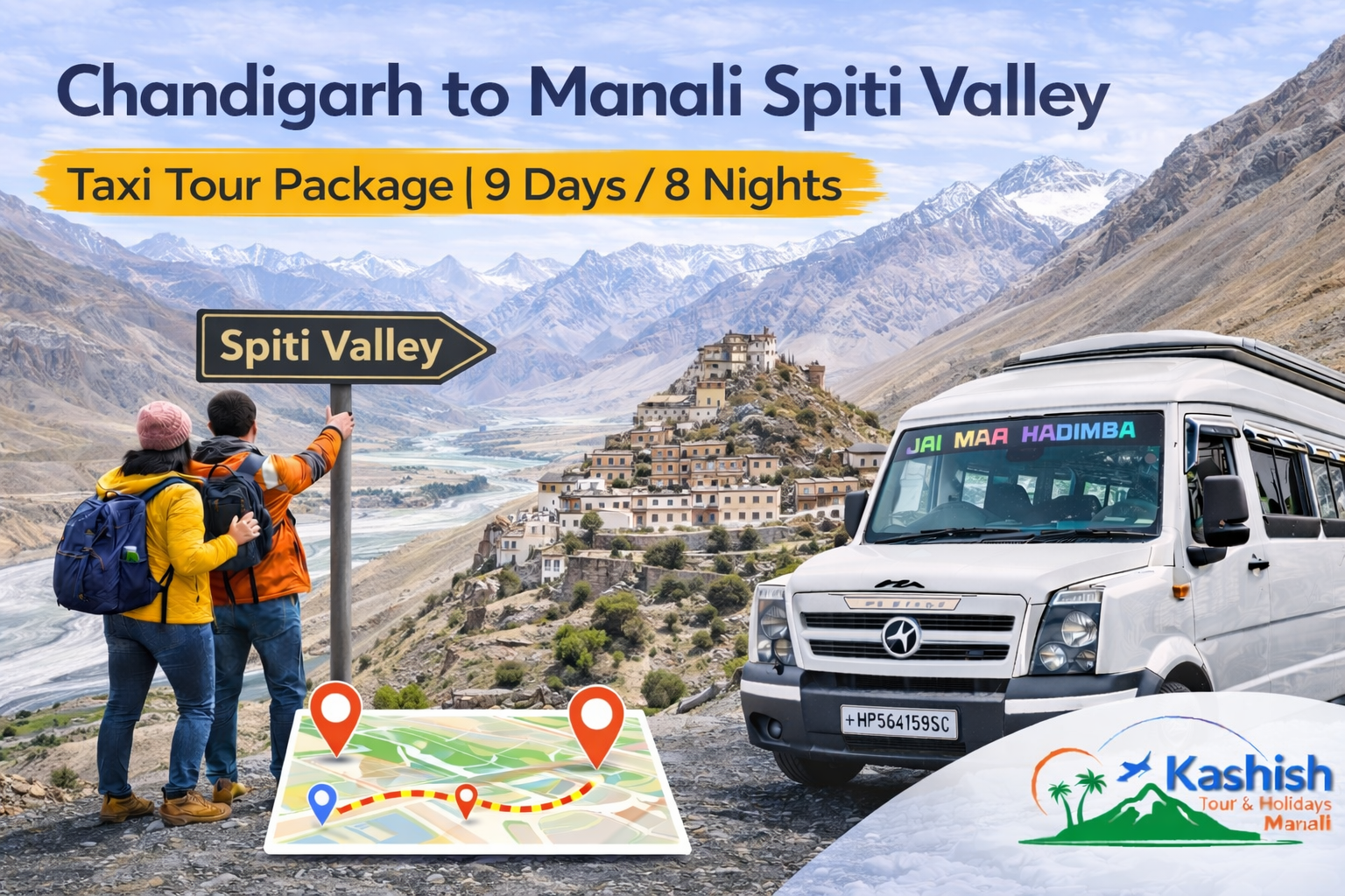 Chandigarh to Manali Spiti Valley Taxi Tour