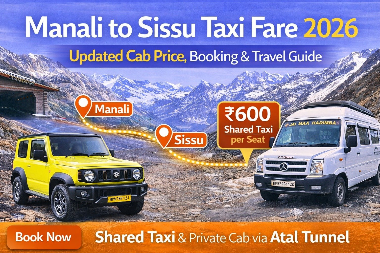 Manali to Sissu Taxi Fare 2026